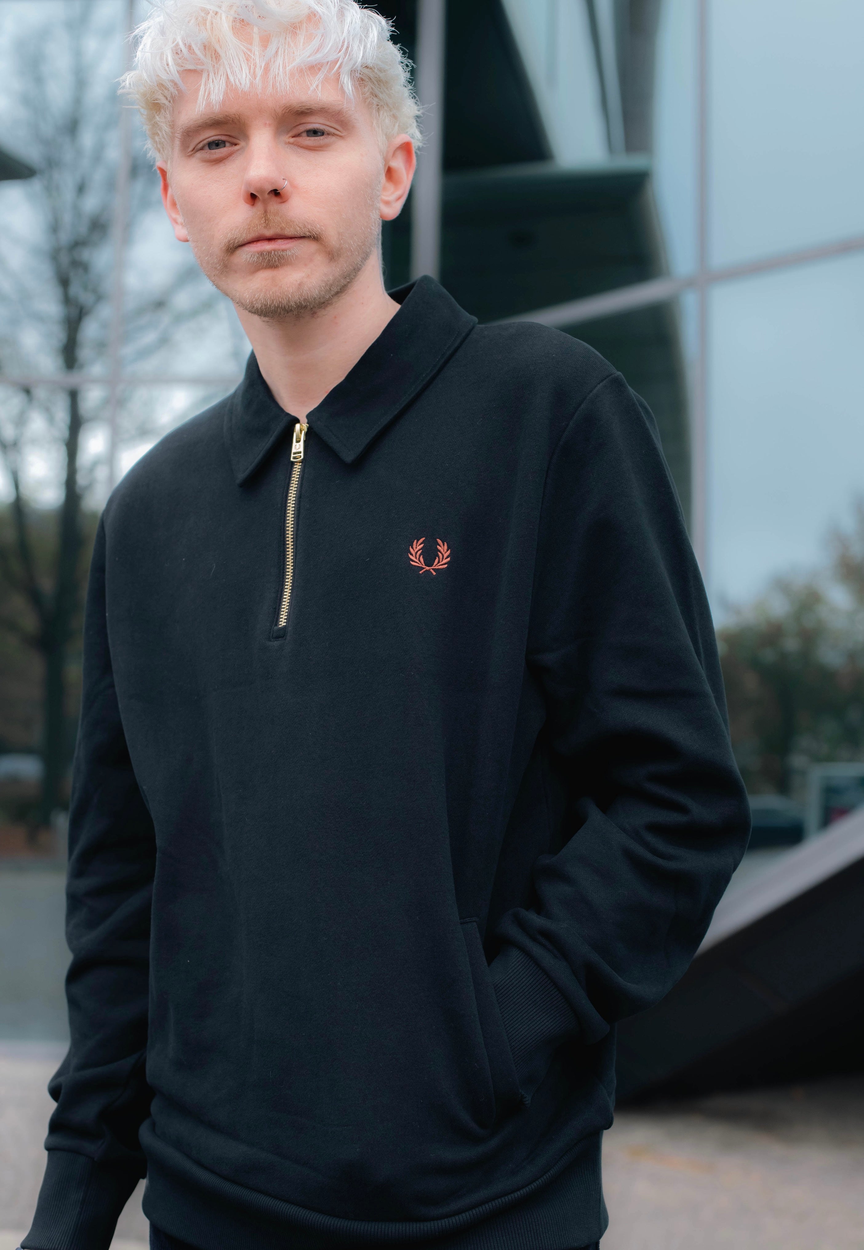 Fred Perry - Half Zip Black - Sweater | Men-Image