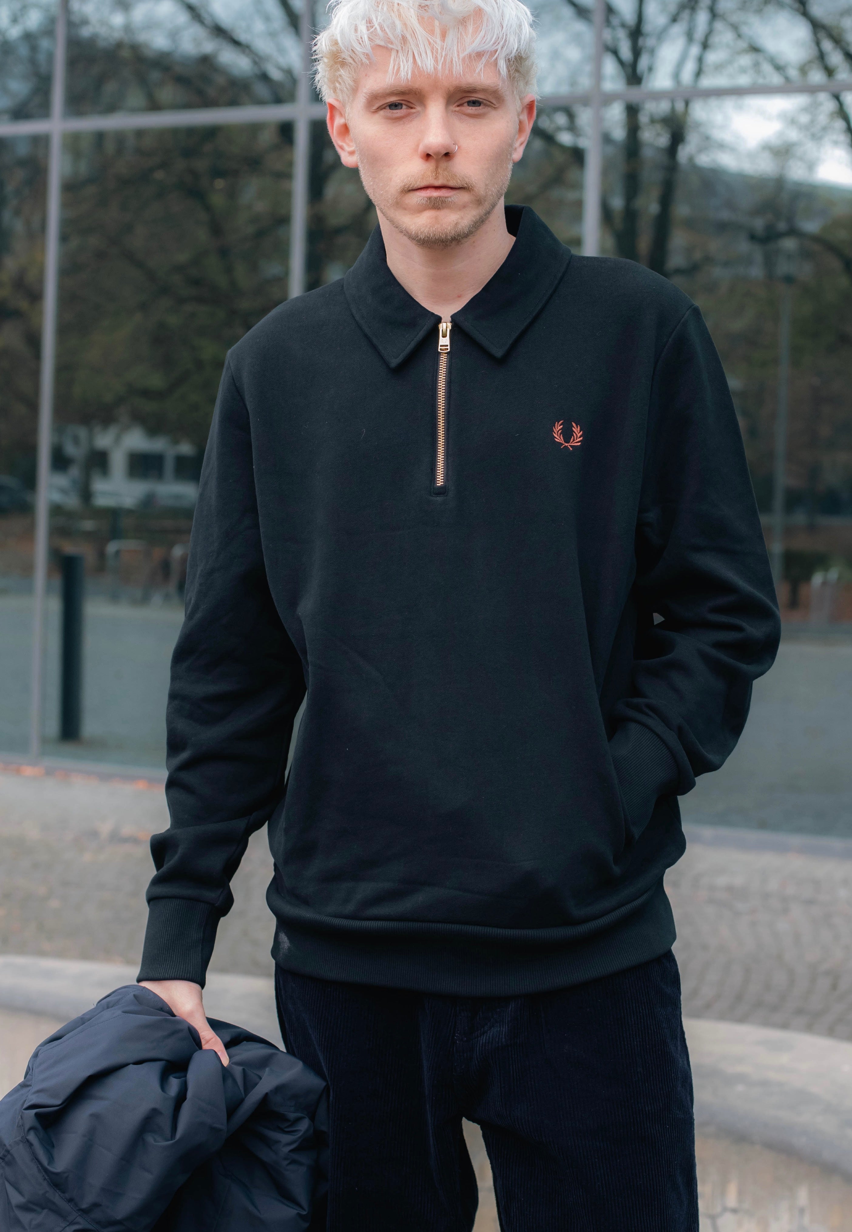 Fred Perry - Half Zip Black - Sweater | Men-Image