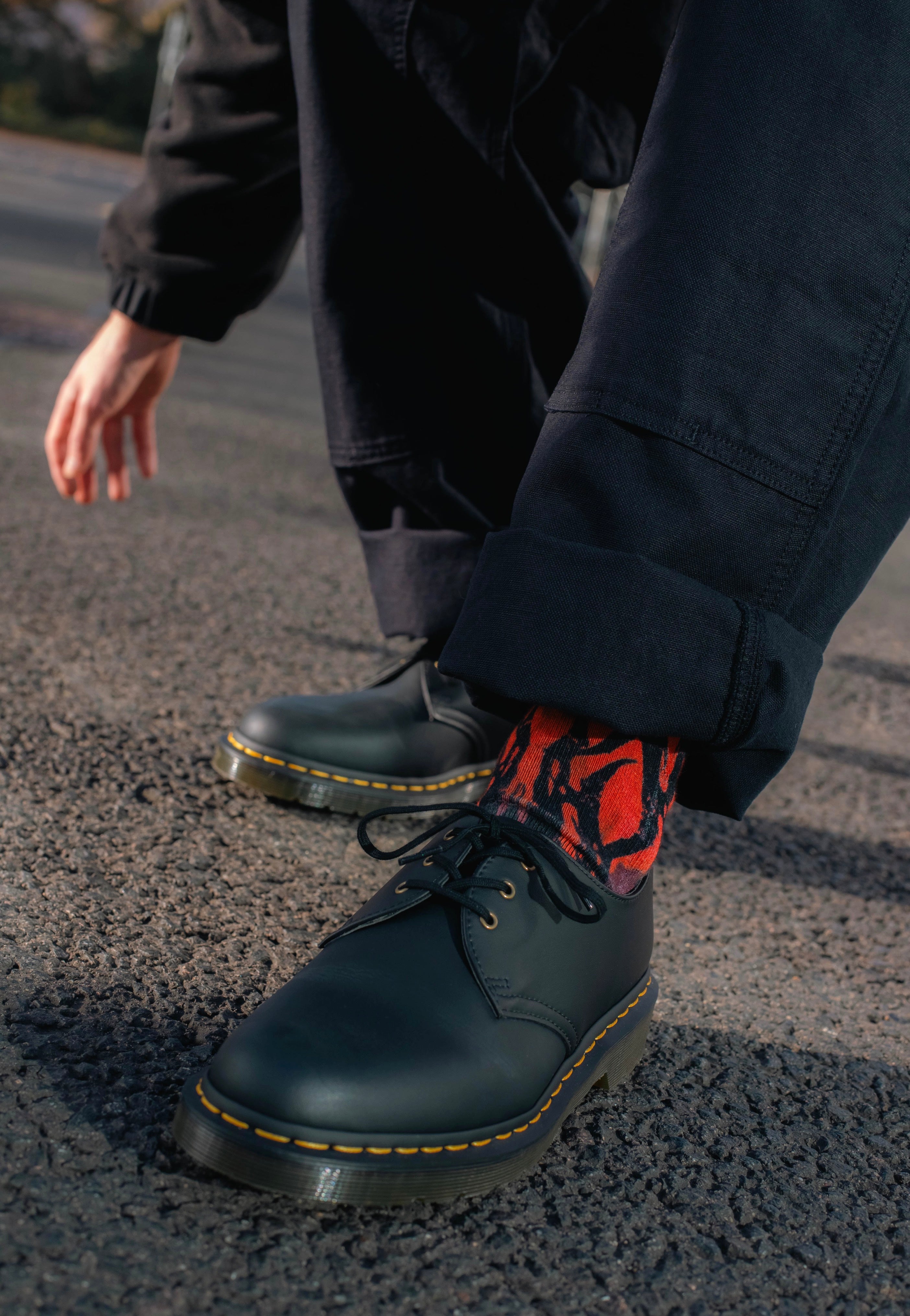 Dr. Martens - Vegan 1461 Black Felix Rub Off - Shoes | Men-Image