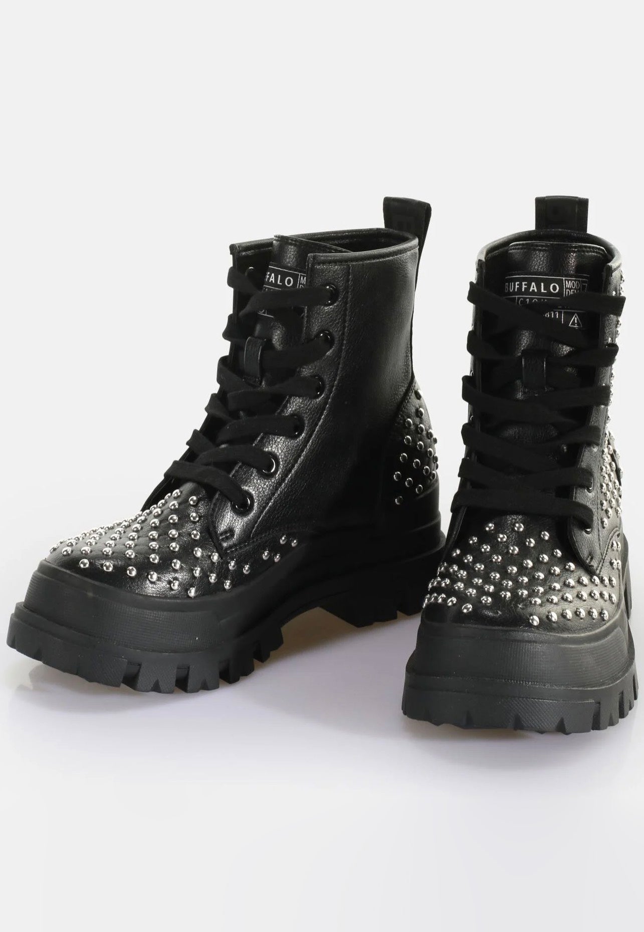 Buffalo - Aspha RLD Pin Laceup Mid Black - Girl Shoes | Women-Image