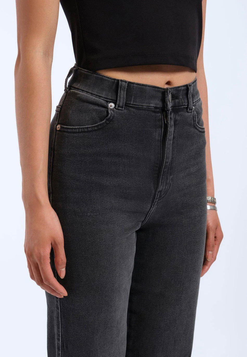 Dr. Denim - Moxy Straight Black Mist - Jeans | Women-Image