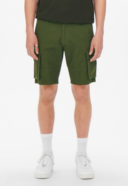 Only & Sons - Cam Stage Cargo Olive Night - Shorts | Men-Image