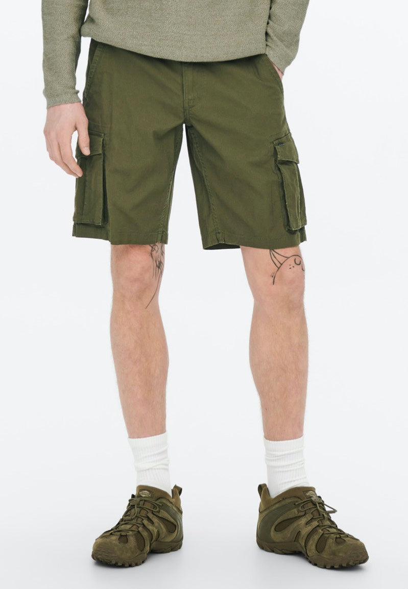 Only & Sons - Mike Cargo Life Olive Night - Shorts | Men-Image