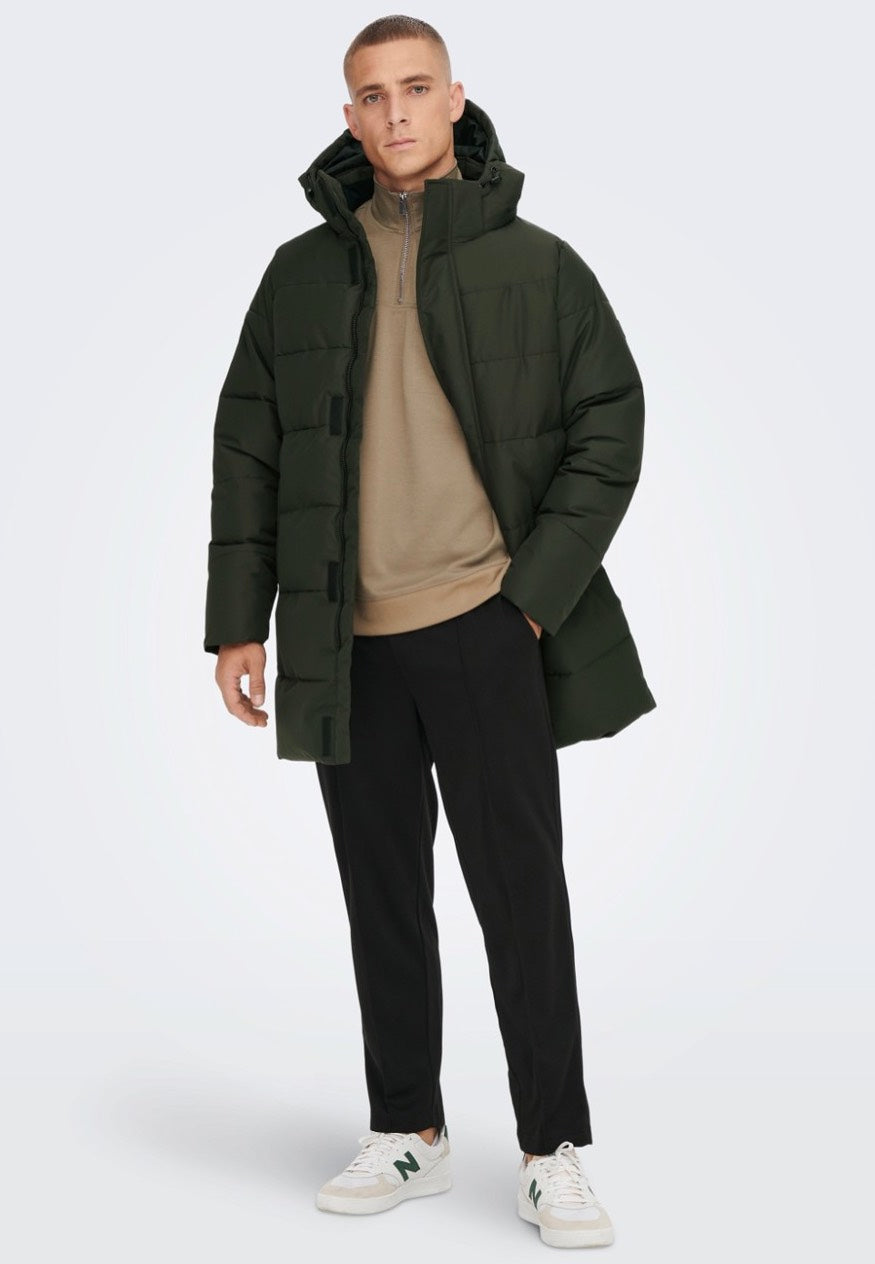 Only & Sons - Carl Long Quilted Peat - Jacket | Men-Image