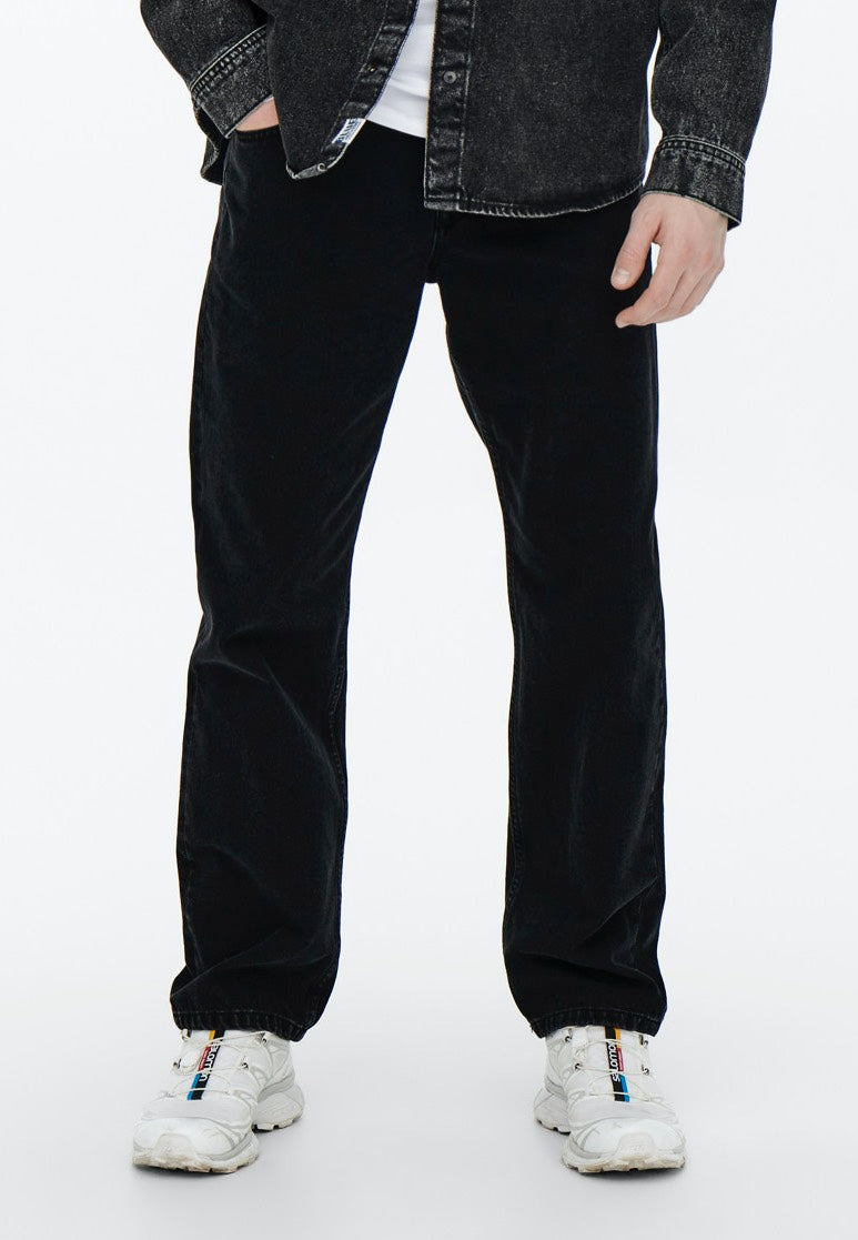 Only & Sons - Edge Loose Black Denim - Jeans | Men-Image