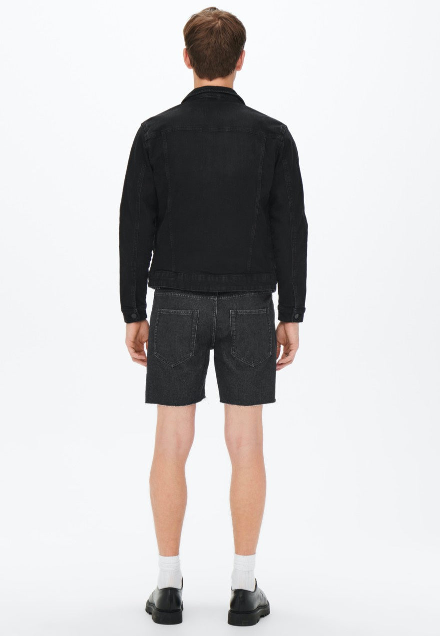 Only & Sons - Avi 7Inch Black Denim - Shorts | Men-Image