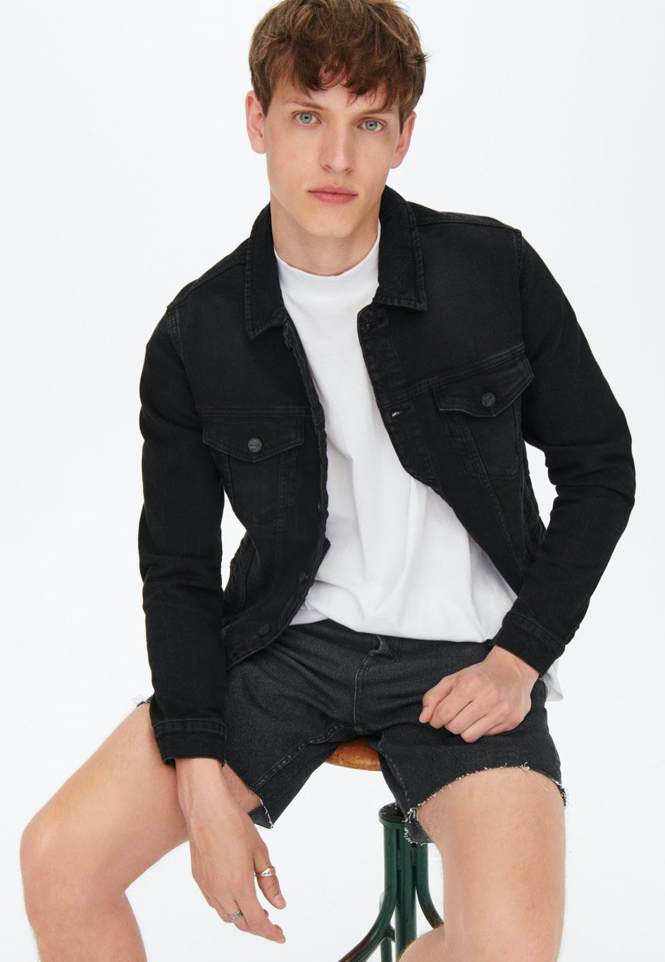 Only & Sons - Avi 7Inch Black Denim - Shorts | Men-Image