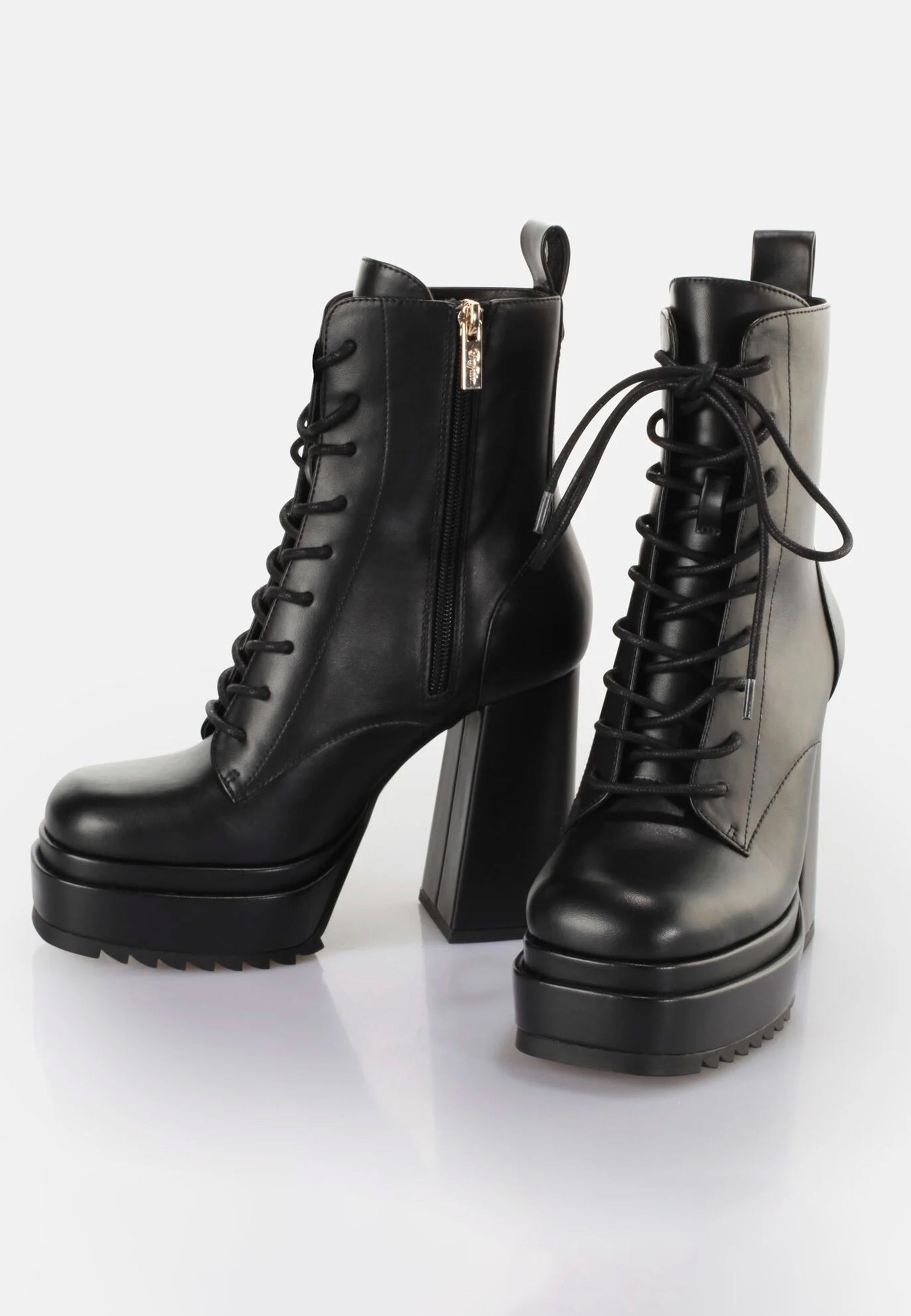 Buffalo - May W Lace Up Vegan Nappa Black - Heels | Women-Image