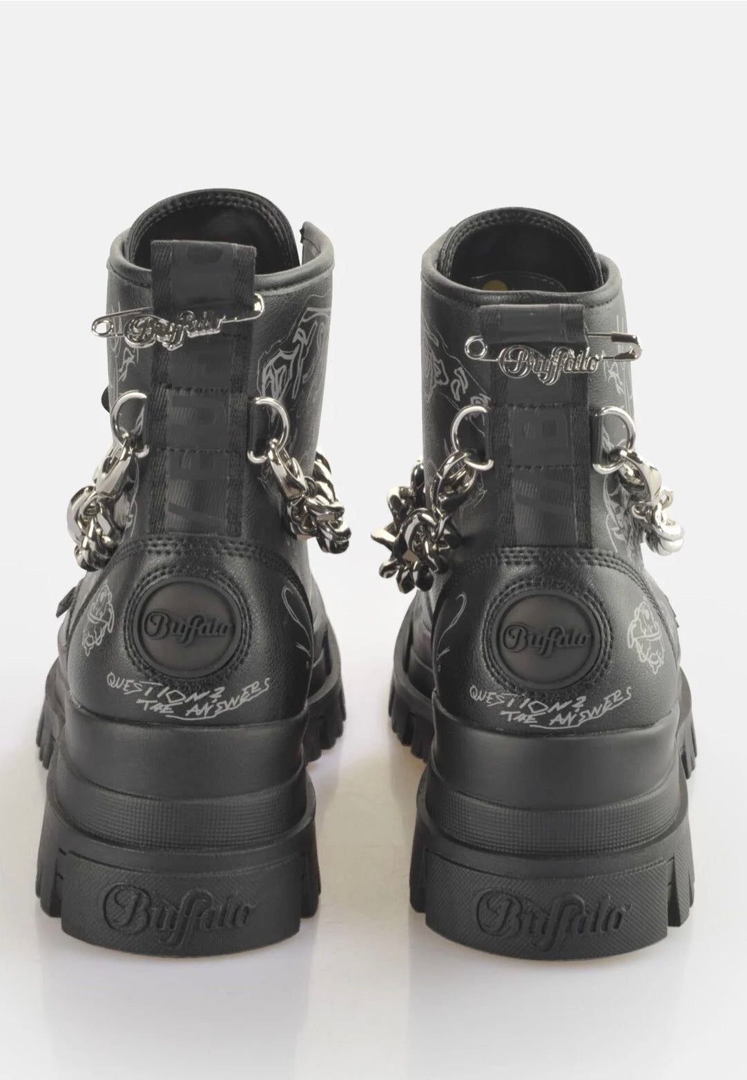 Buffalo - Aspha Rld Chain Vegan Nappa Graffiti Black/White - Girl Shoes | Women-Image