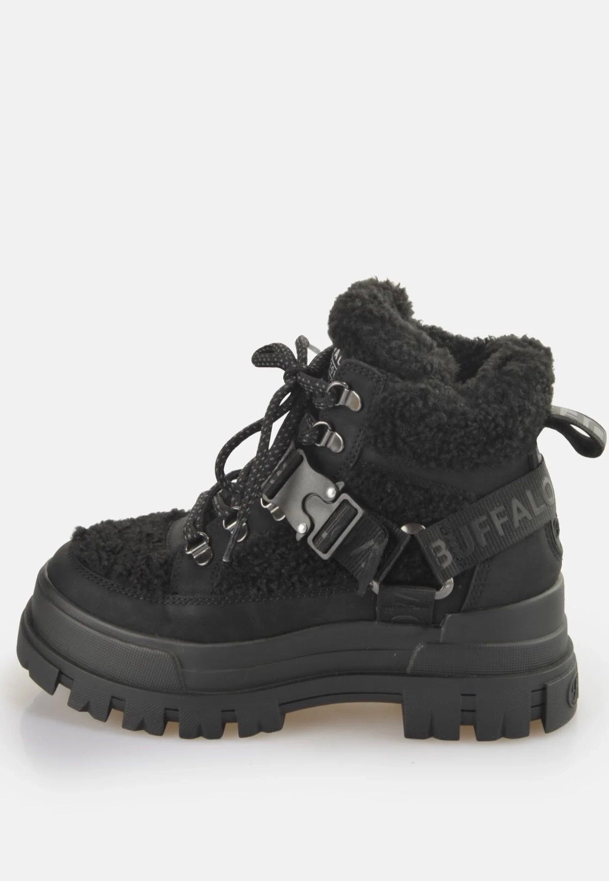 Buffalo - Aspha Com Mid Warm Vegan Nubuck/Fur Black - Girl Shoes | Women-Image