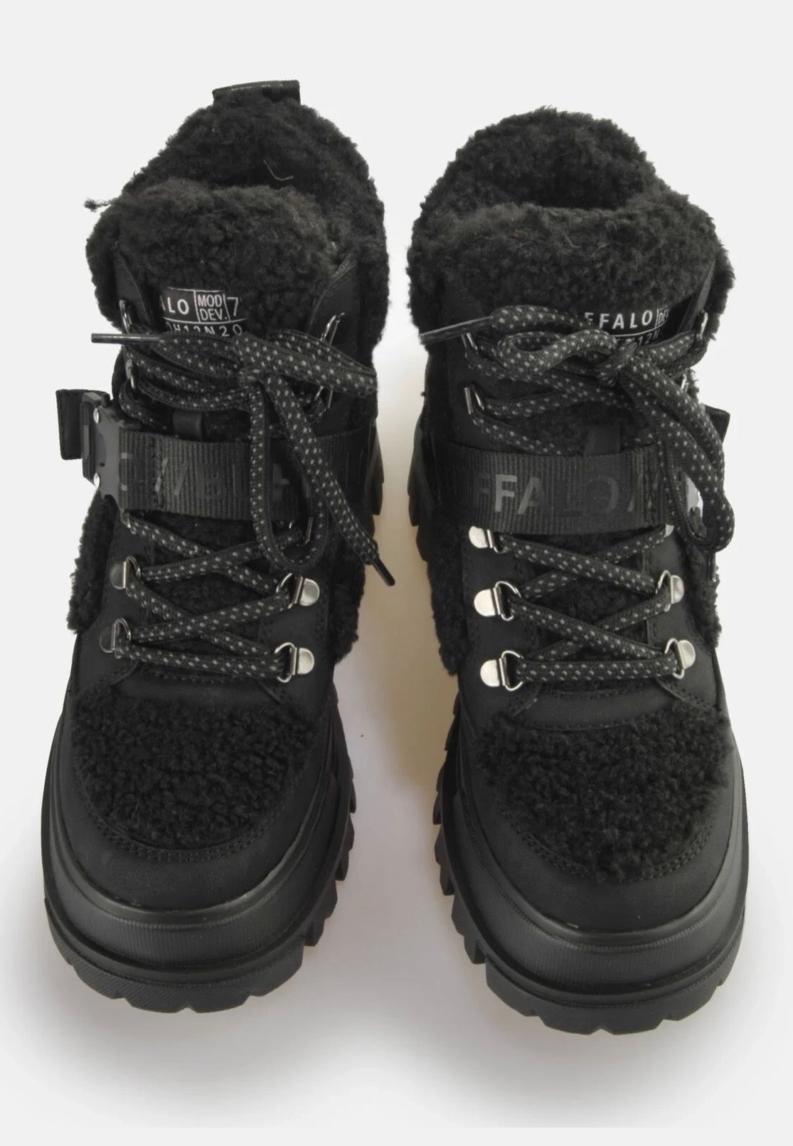 Buffalo - Aspha Com Mid Warm Vegan Nubuck/Fur Black - Girl Shoes | Women-Image