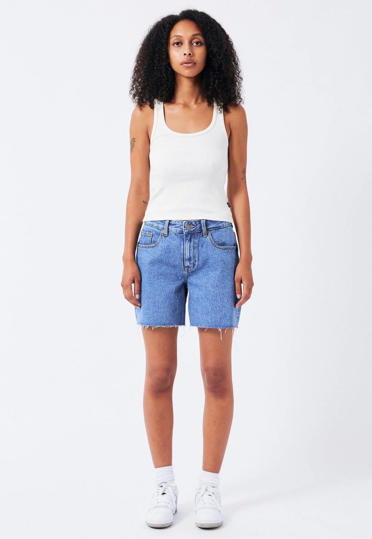 Dr. Denim - Rose Shorts Stream Sky Retro Raw Hem - Shorts | Women-Image