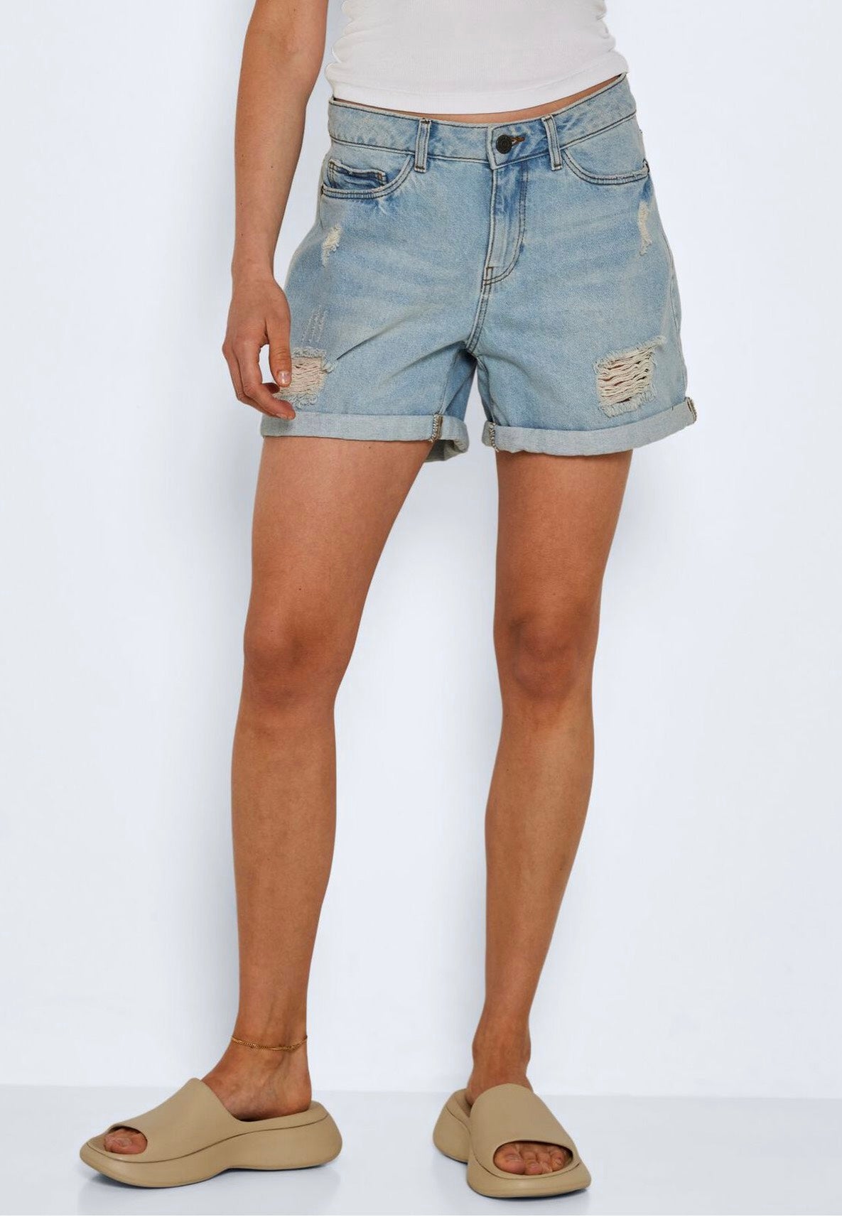 Noisy May - Smiley Light Blue Denim - Shorts | Women-Image