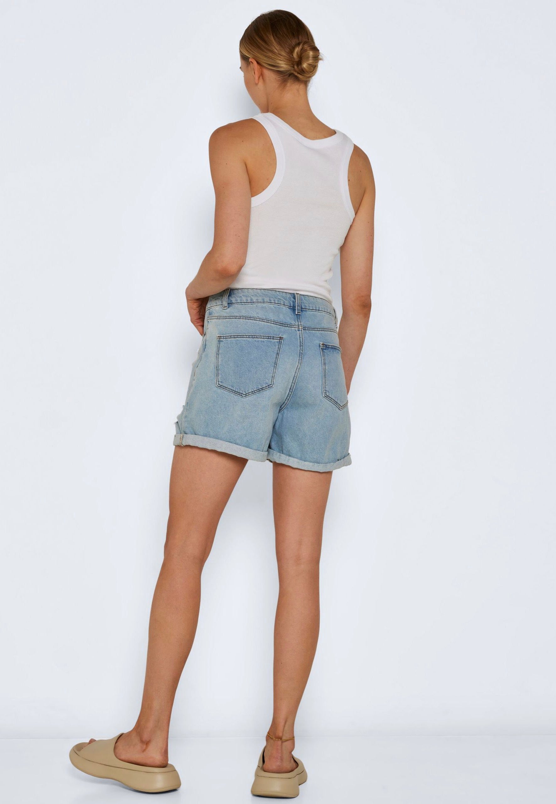 Noisy May - Smiley Light Blue Denim - Shorts | Women-Image