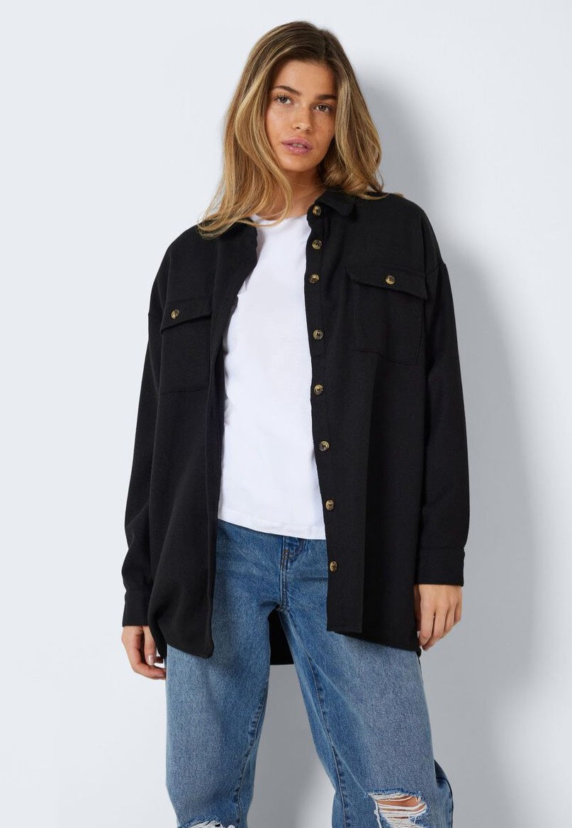 Noisy May - Flanny Long Shacket Black - Shirt | Women-Image