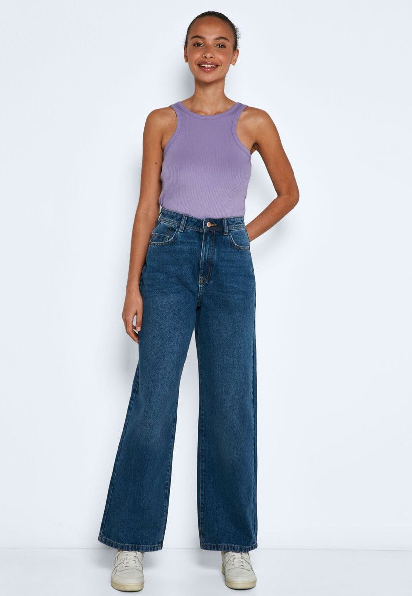 Noisy May - Drew Wide Leg Medium Blue Denim - Jeans | Women-Image