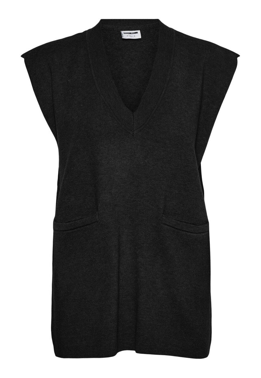 Noisy May - Clari V Neck Pocket Knit Black - Top | Women-Image