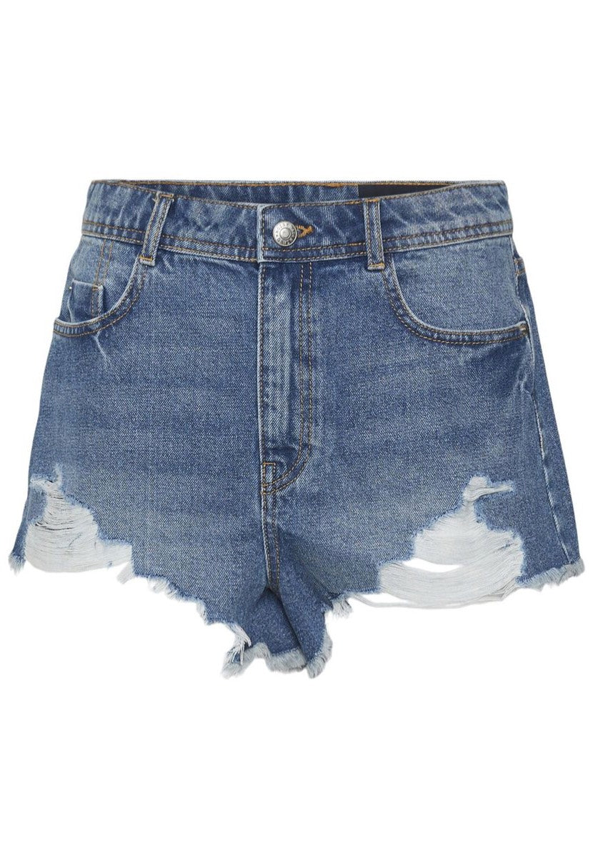 Noisy May - Drew Destroy Medium Blue Denim - Shorts | Women-Image