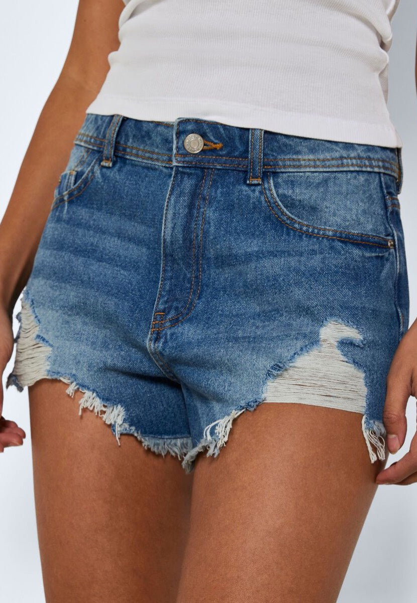 Noisy May - Drew Destroy Medium Blue Denim - Shorts | Women-Image