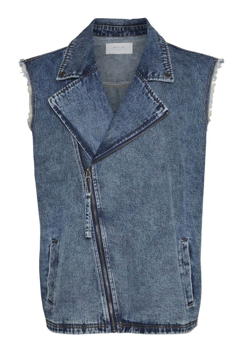 Noisy May - Donny Denim Biker Medium Blue Denim - Vest | Women-Image