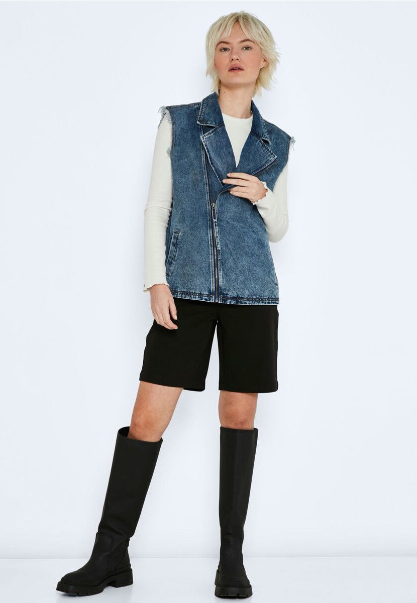 Noisy May - Donny Denim Biker Medium Blue Denim - Vest | Women-Image