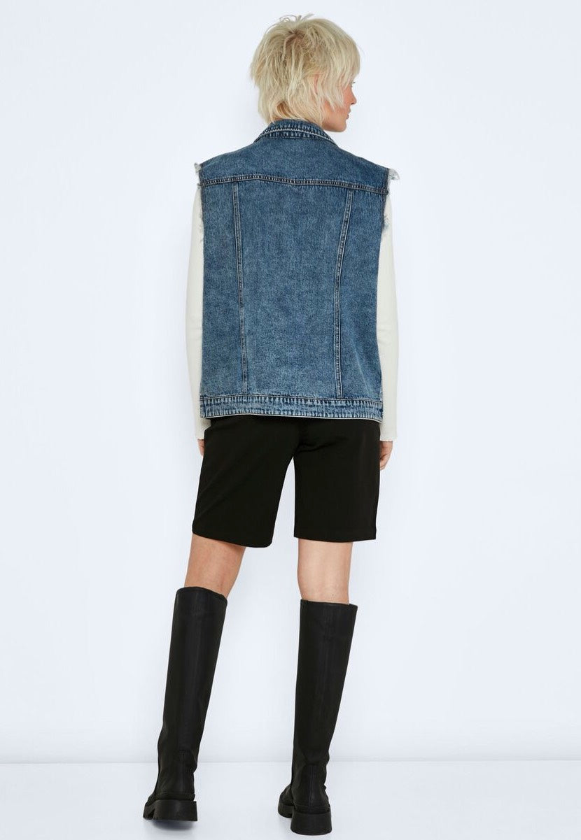 Noisy May - Donny Denim Biker Medium Blue Denim - Vest | Women-Image