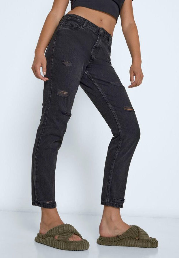 Noisy May - Marzy Boyfriend Slim Black - Jeans | Women-Image