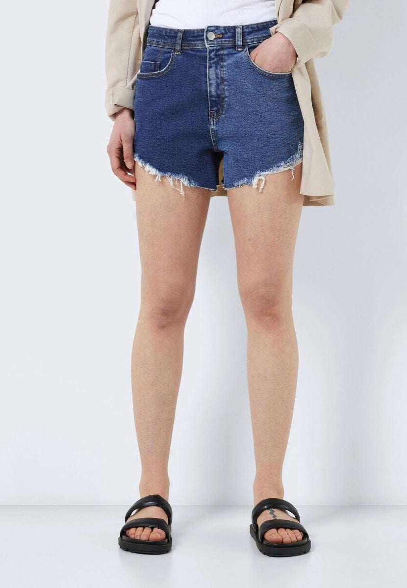 Noisy May - Drew 2 Tone Light Blue Denim - Shorts | Women-Image