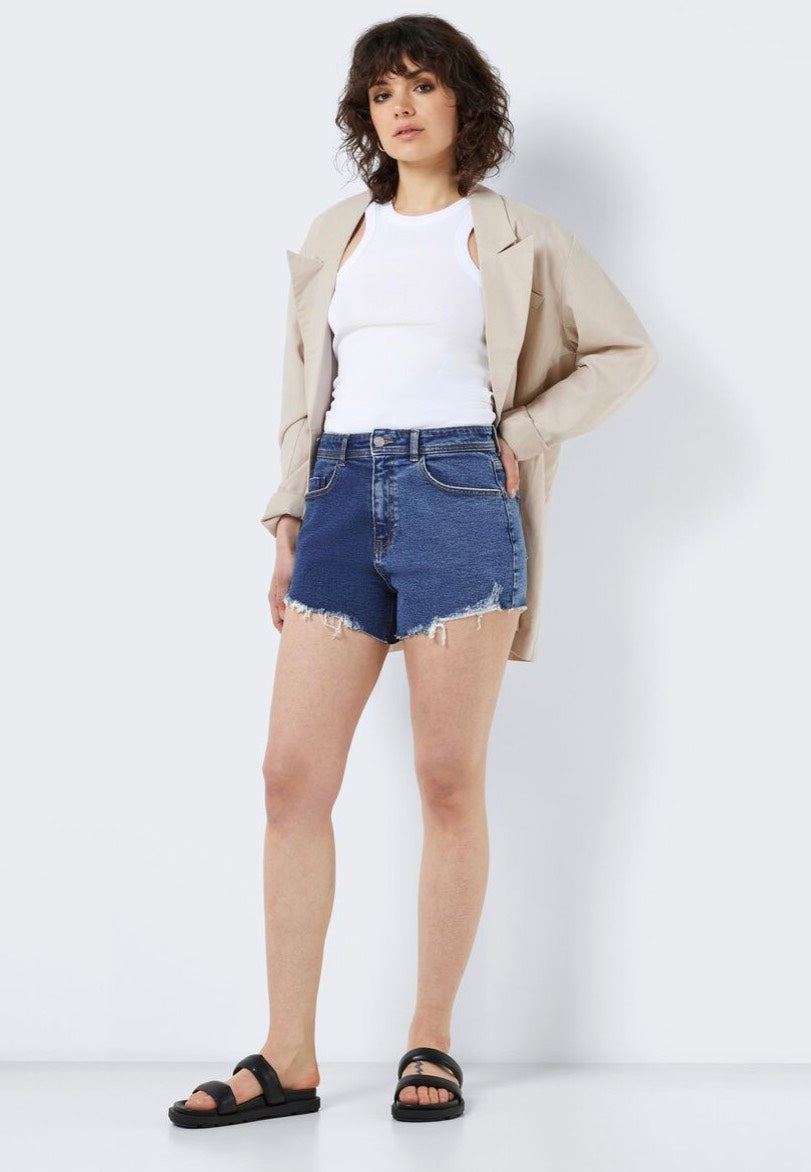 Noisy May - Drew 2 Tone Light Blue Denim - Shorts | Women-Image