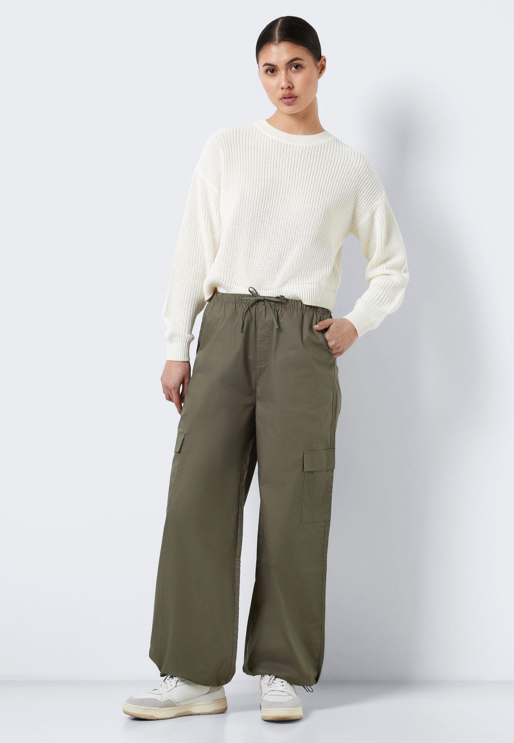 Noisy May - Pinar Cargo Tie Crocodile Solid - Pants | Women-Image