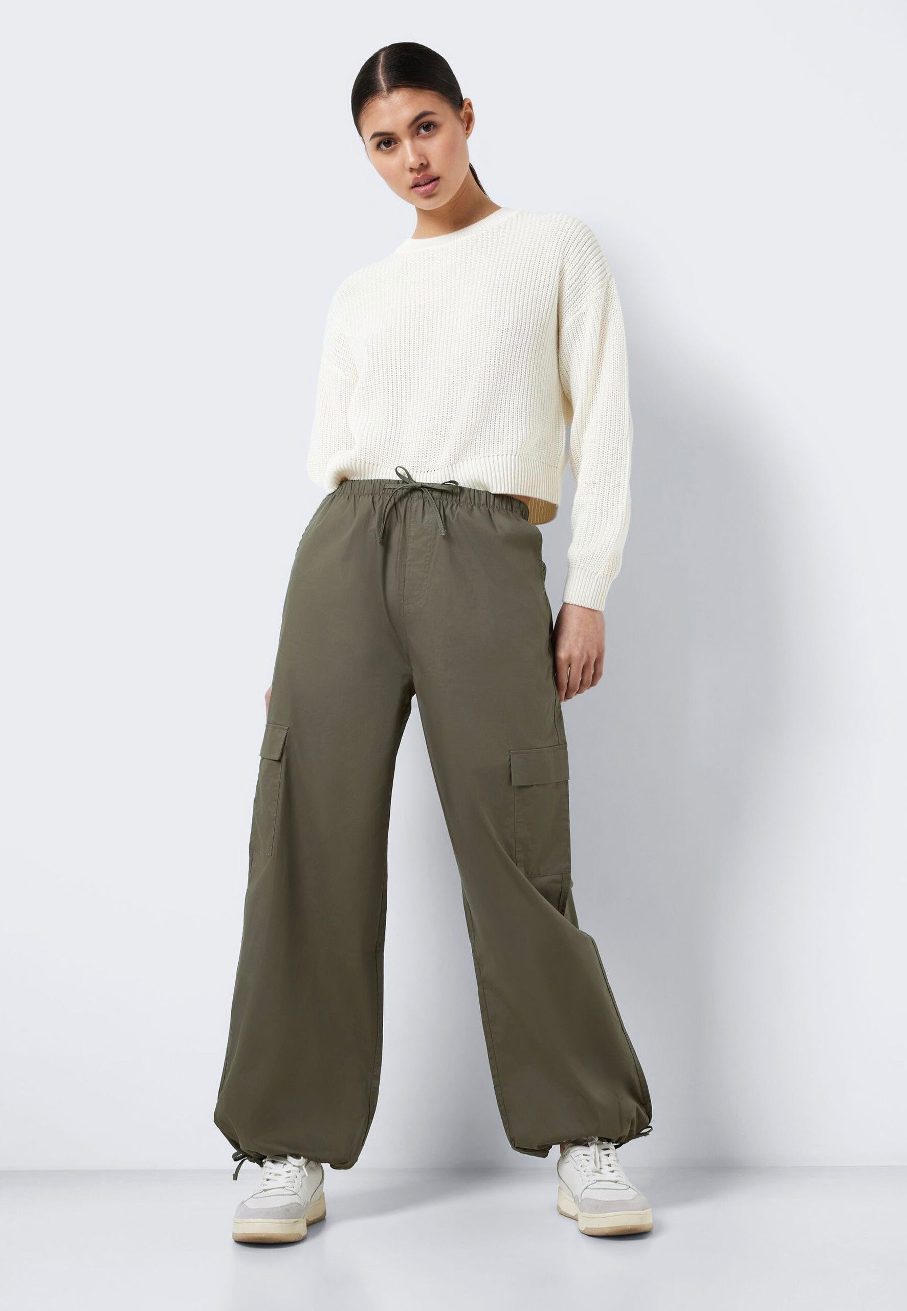 Noisy May - Pinar Cargo Tie Crocodile Solid - Pants | Women-Image