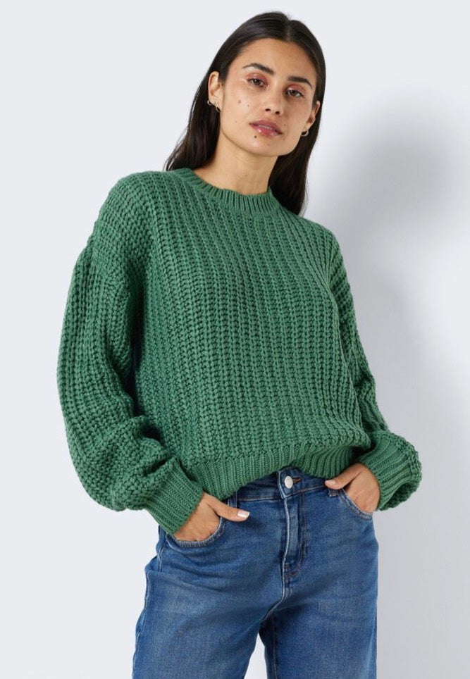 Noisy May - Charlie O Neck Foliage Green - Pullover | Women-Image