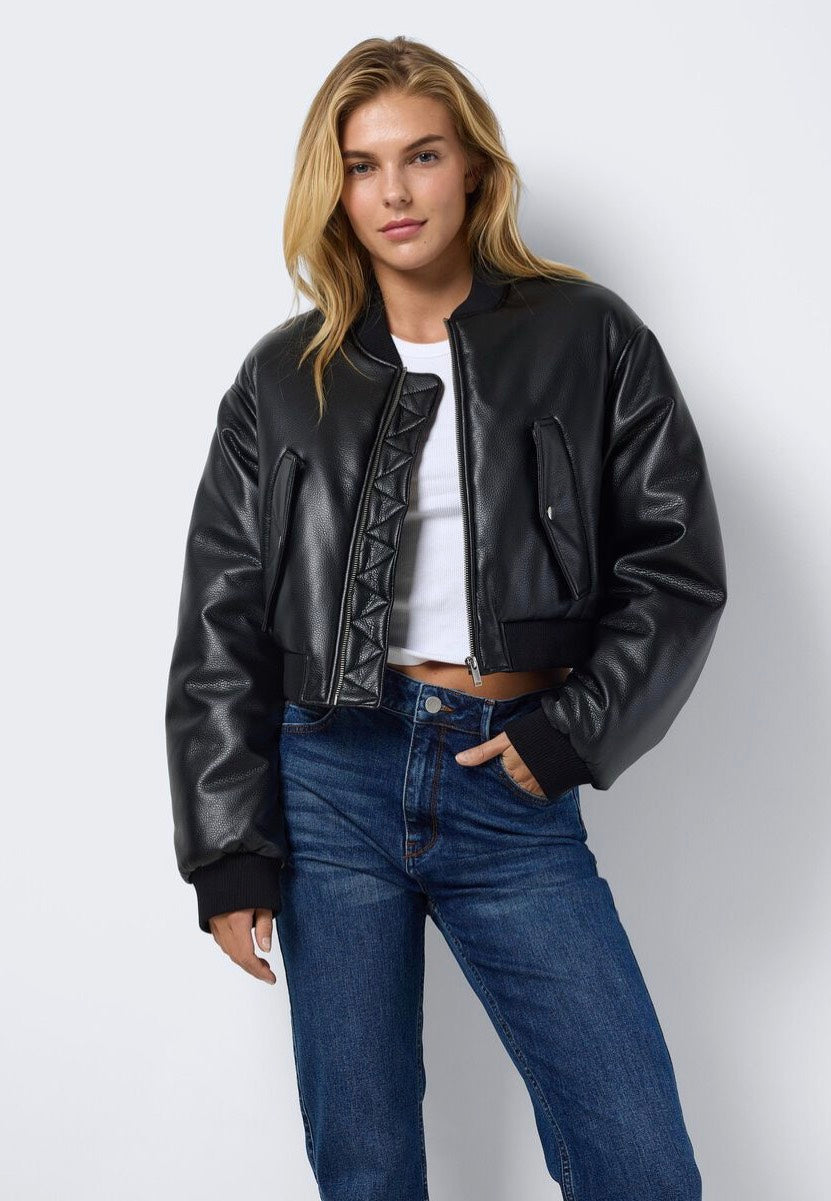 Noisy May - Eileen Pu Structured Black - Leather Jacket | Women-Image