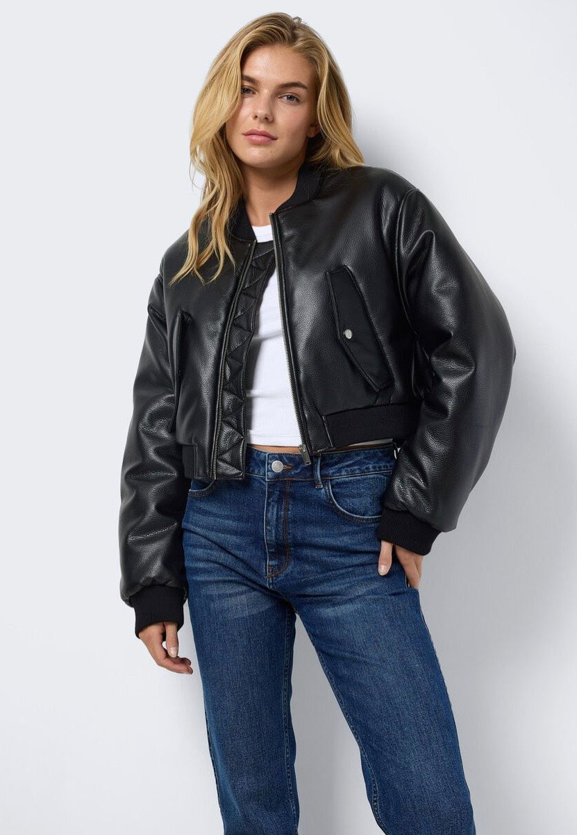 Noisy May - Eileen Pu Structured Black - Leather Jacket | Women-Image