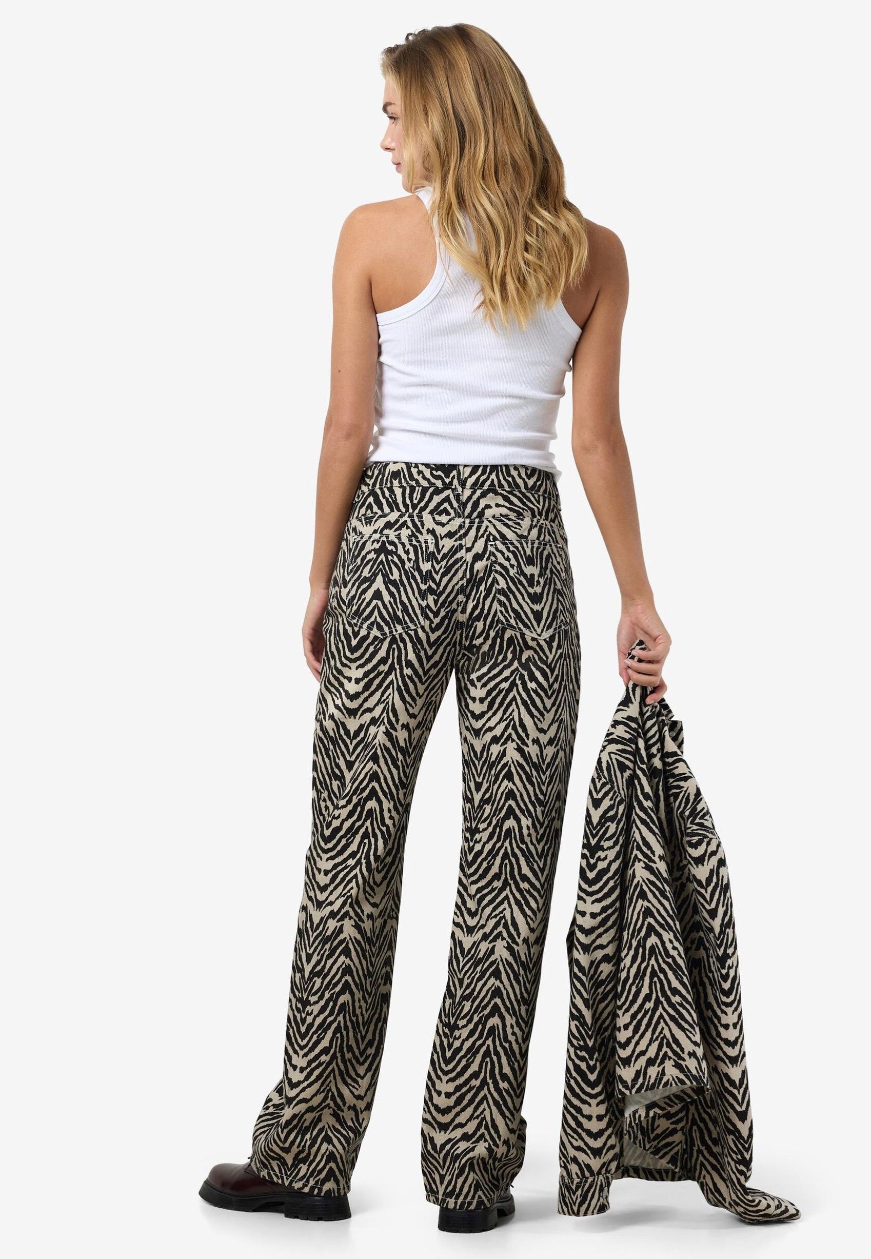 Noisy May - Marley Straight Zebra Ecru - Jeans | Women-Image