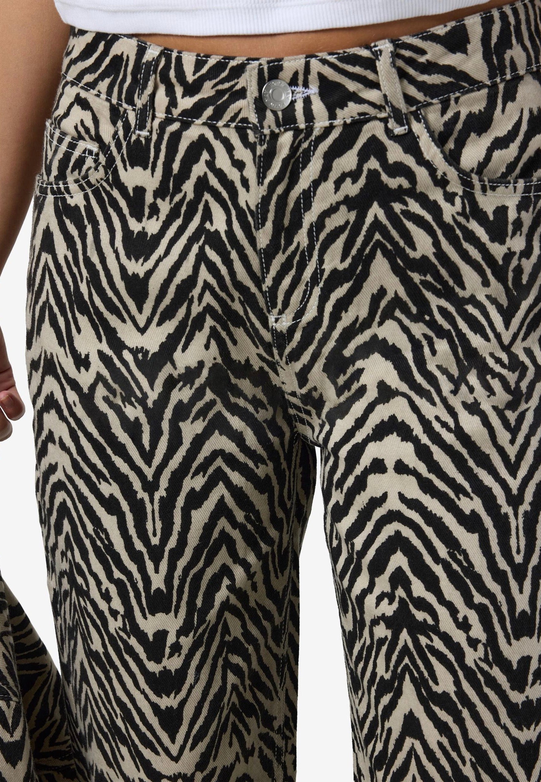 Noisy May - Marley Straight Zebra Ecru - Jeans | Women-Image