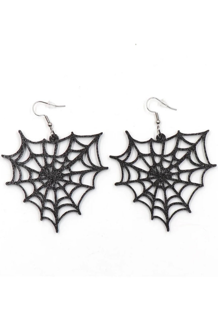 Easure - Glitter Web Black - Earrings | Neutral-Image