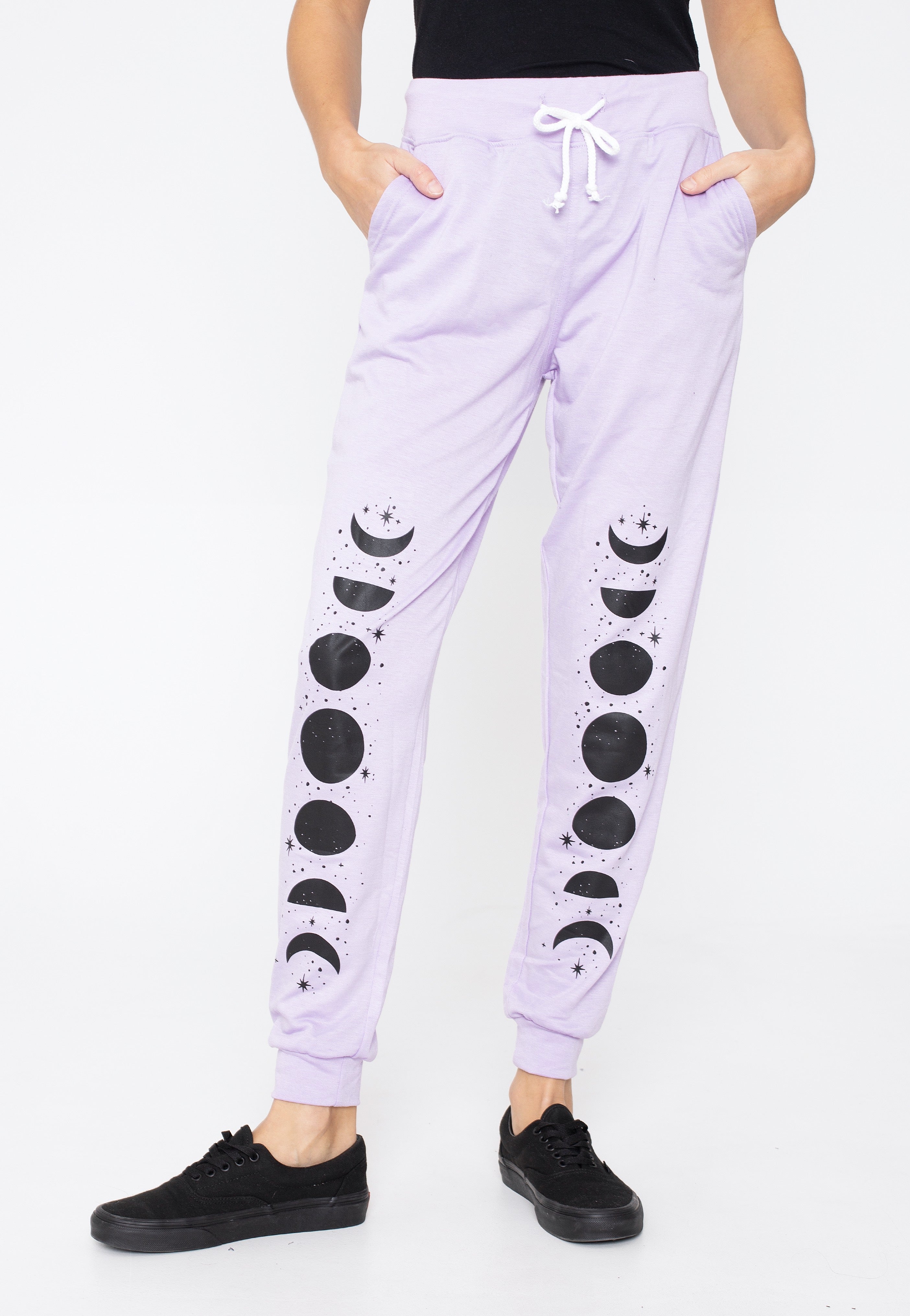 Too Fast - Phase Of The Moon And Stars Purple - Sweat Pants | Women-Image