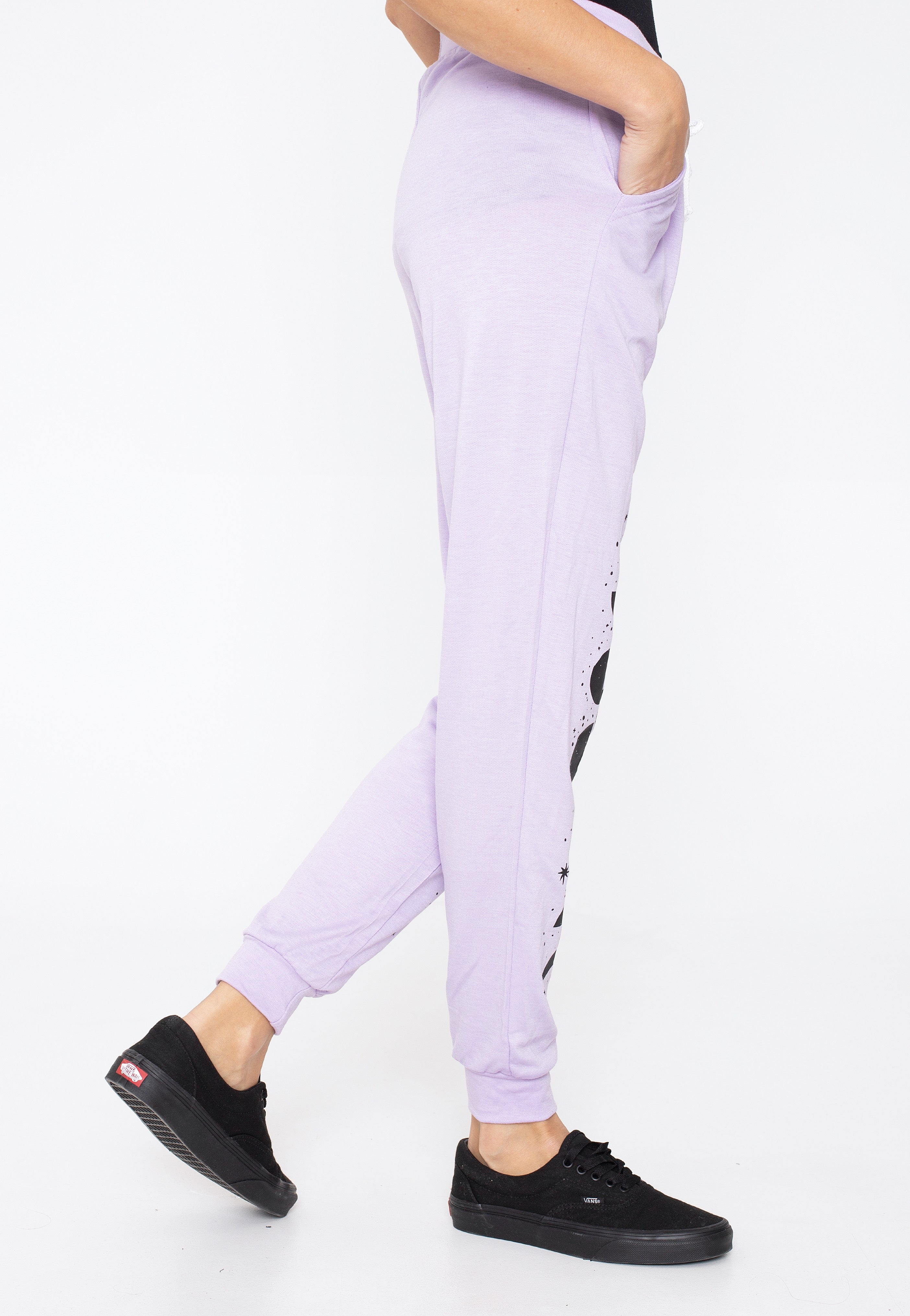 Too Fast - Phase Of The Moon And Stars Purple - Sweat Pants | Women-Image