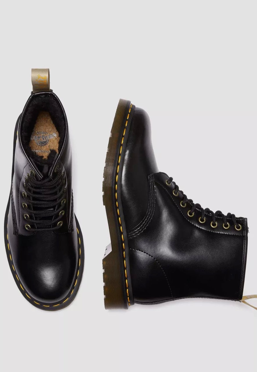 Dr. Martens - Vegan 1460 Black Norfolk Flat & Black Borg Fleece - Shoes | Men-Image