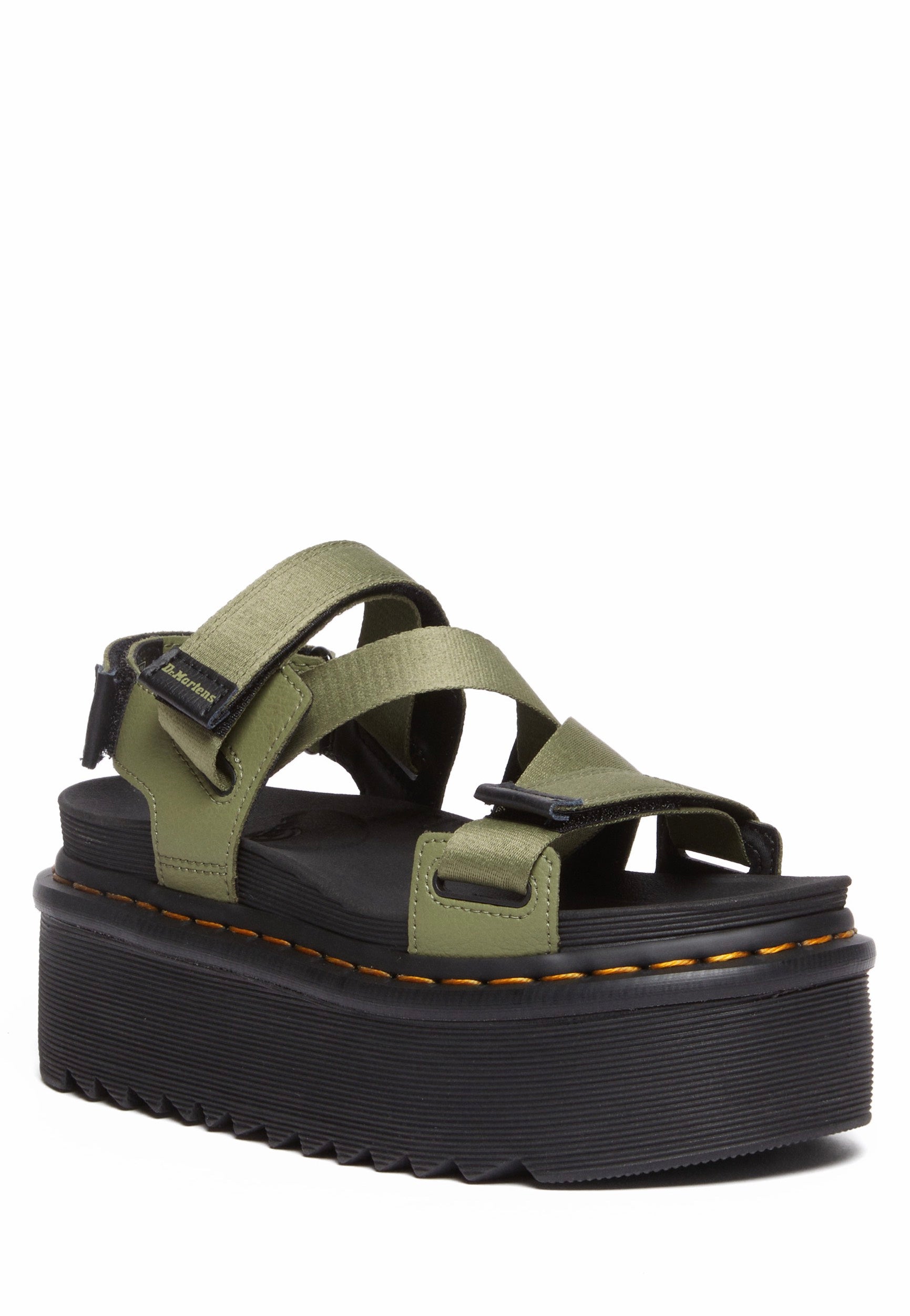 Dr. Martens - Kimber II Muted Olive Athena/Olive/Smoked Mint Webbing - Girl Sandals | Women-Image