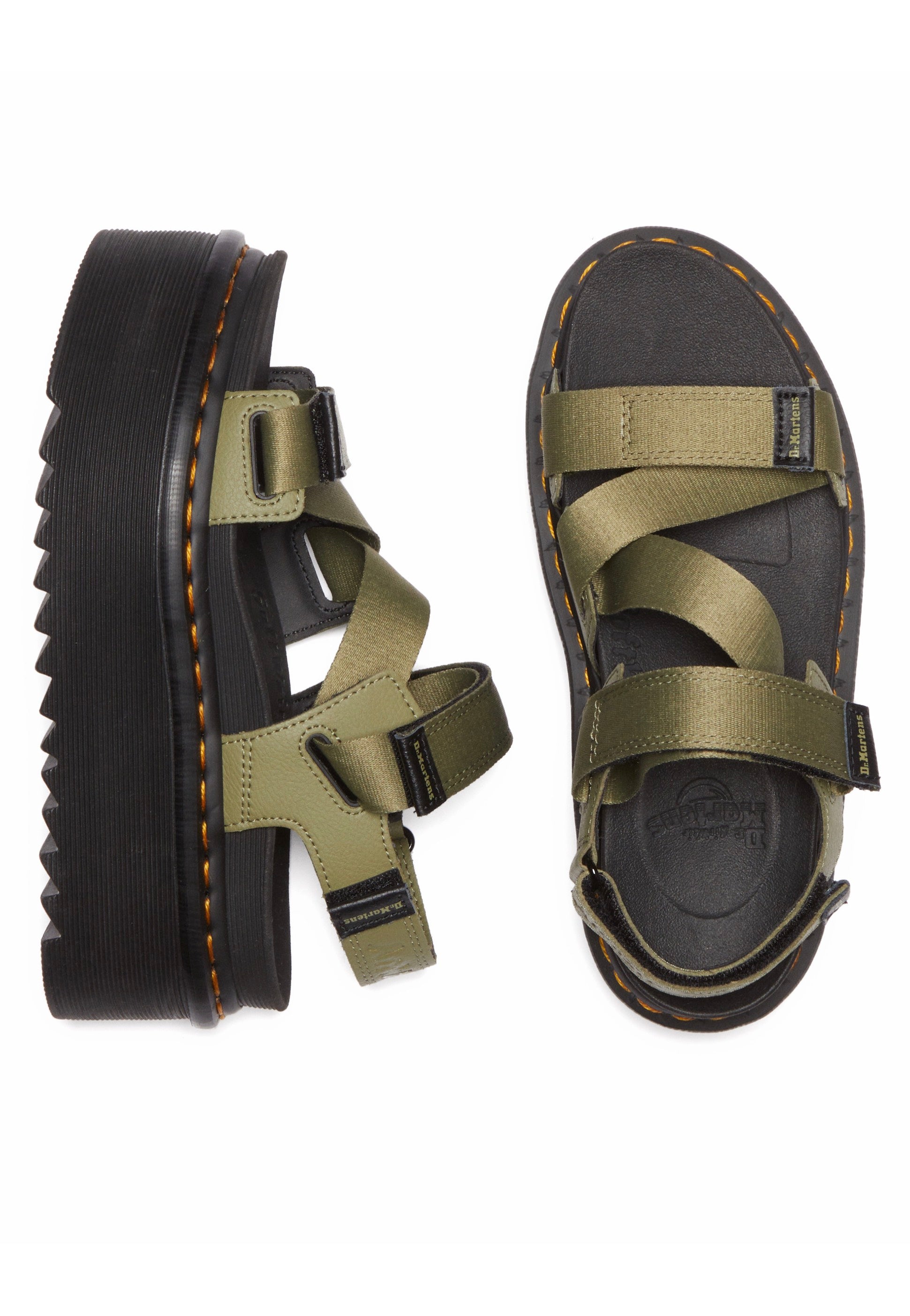 Dr. Martens - Kimber II Muted Olive Athena/Olive/Smoked Mint Webbing - Girl Sandals | Women-Image