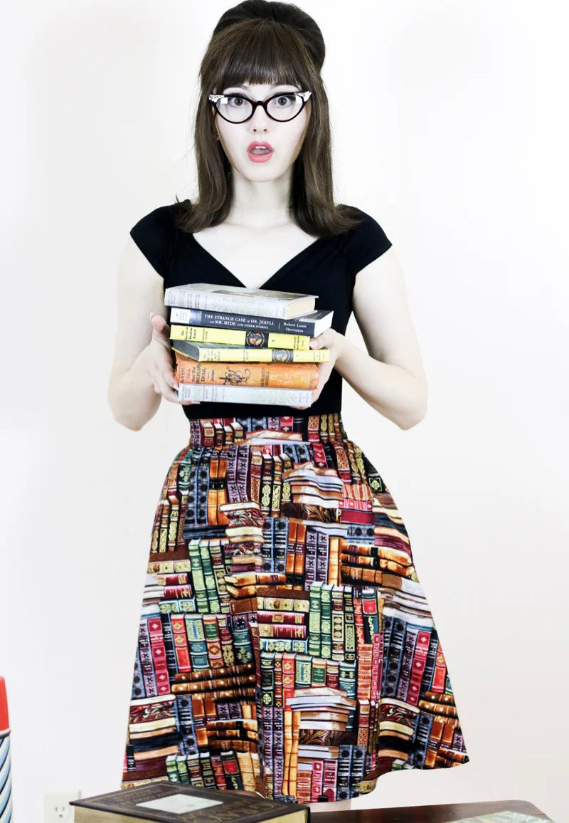 Retrolicious - Don't Judge A Book by Its Cover A-Line  - Skirt | Women-Image