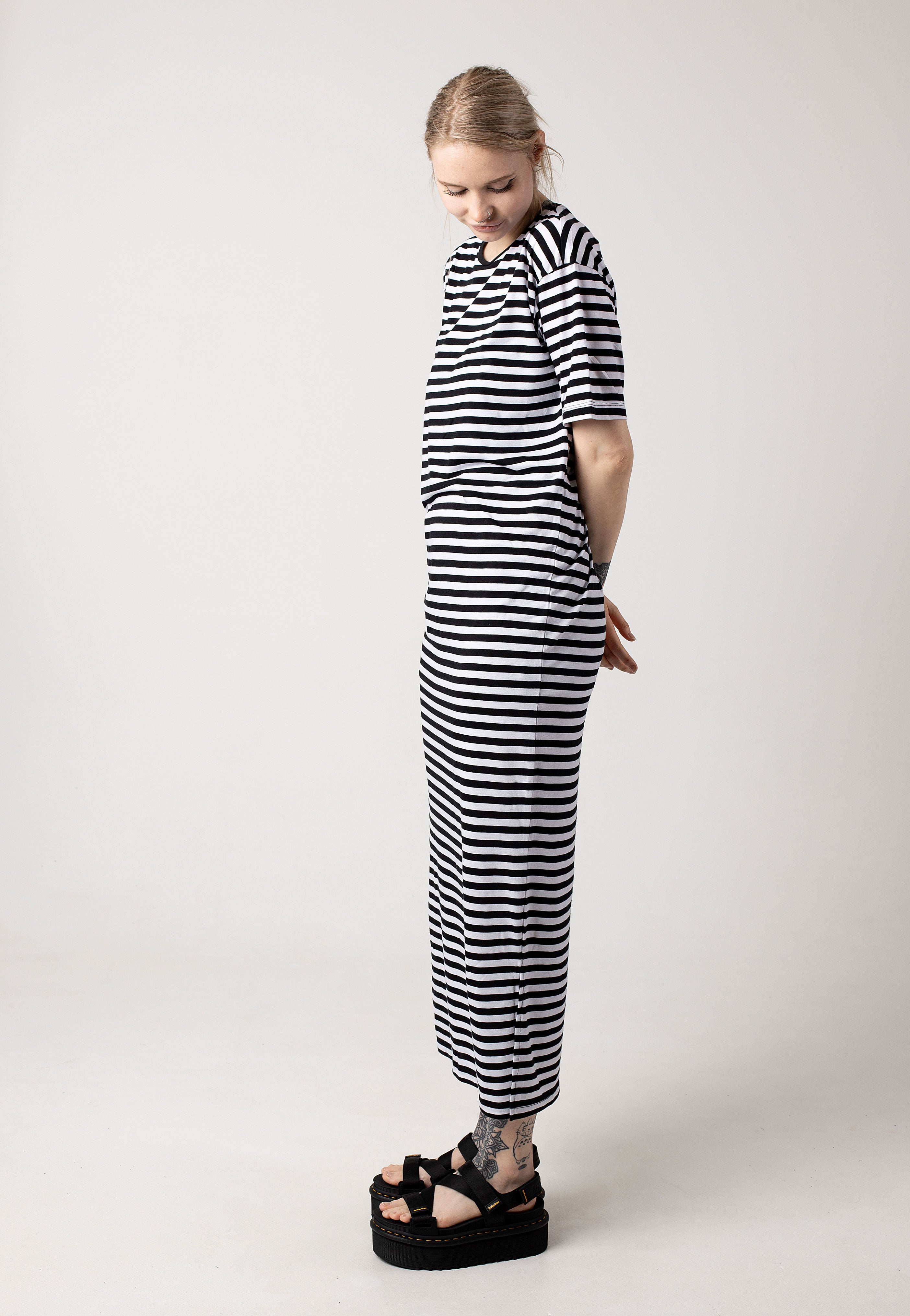 Noisy May - Mayden 2/4 Long Black/Bright White - Dress | Women-Image