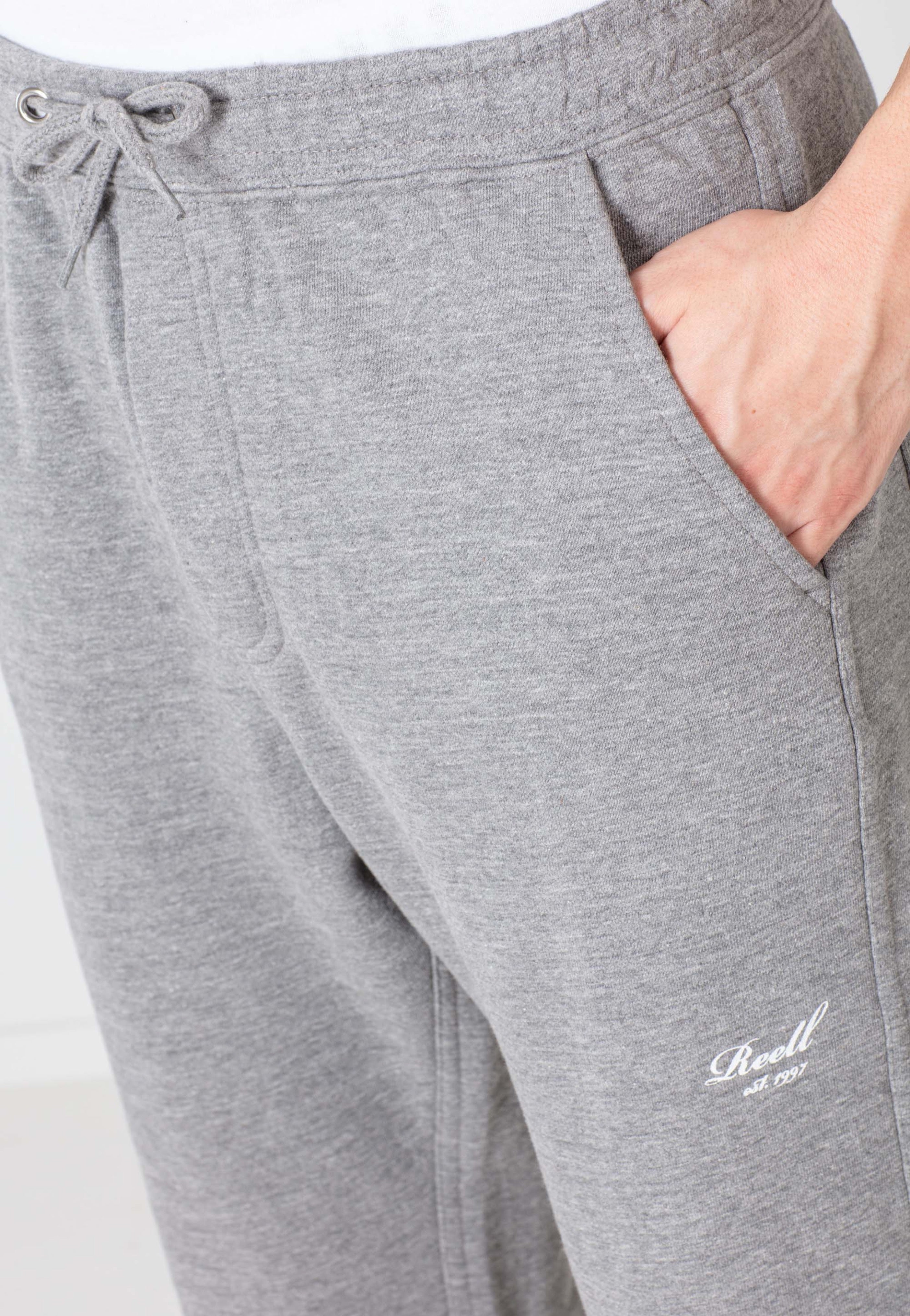 REELL - Terry Logo Sweat Pant Grey Melange - Sweat Pants | Men-Image