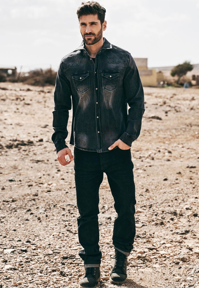 Brandit - Riley Denim Black - Shirt | Men-Image