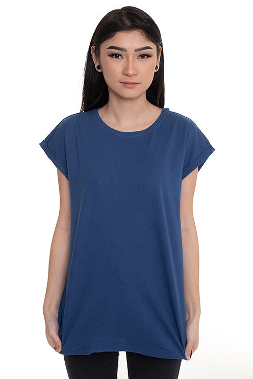 Urban Classics - Ladies Extended Shoulder Sporty Blue - T-Shirt | Women-Image