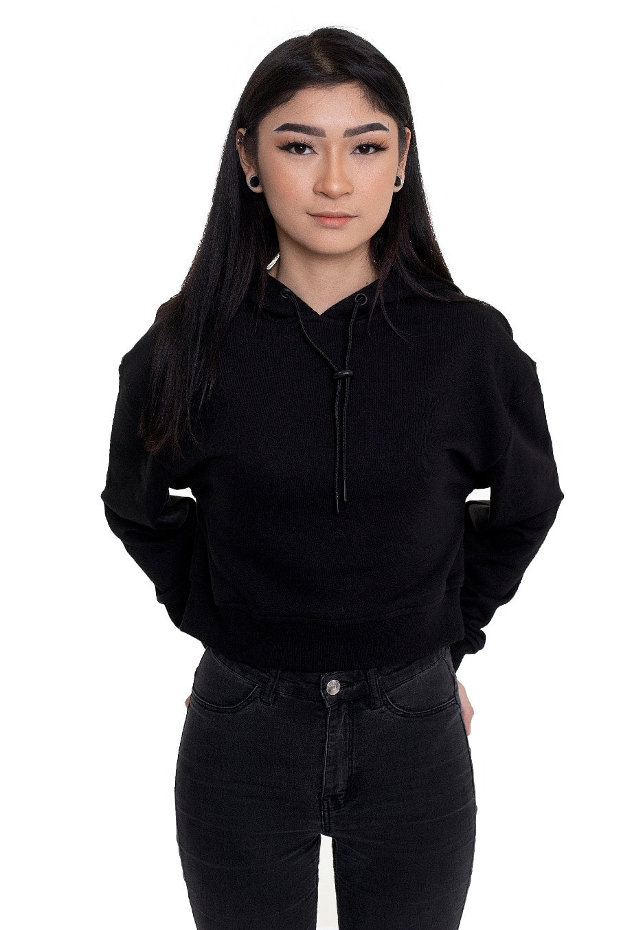 Urban Classics - Ladies Short Terry Black - Hoodie | Women-Image