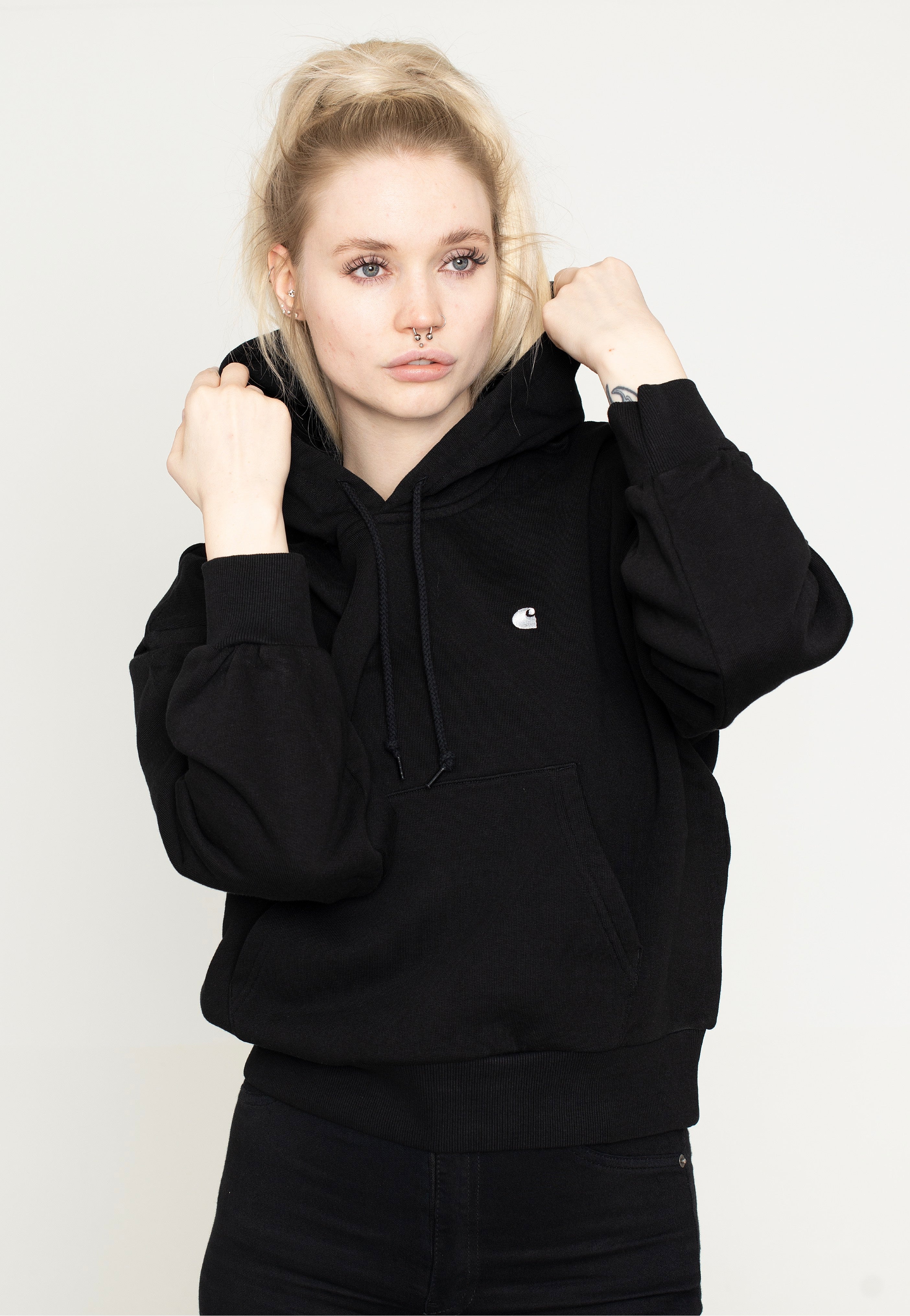 Carhartt WIP - W' Hooded Casey Black/Silver - Hoodie | Women-Image