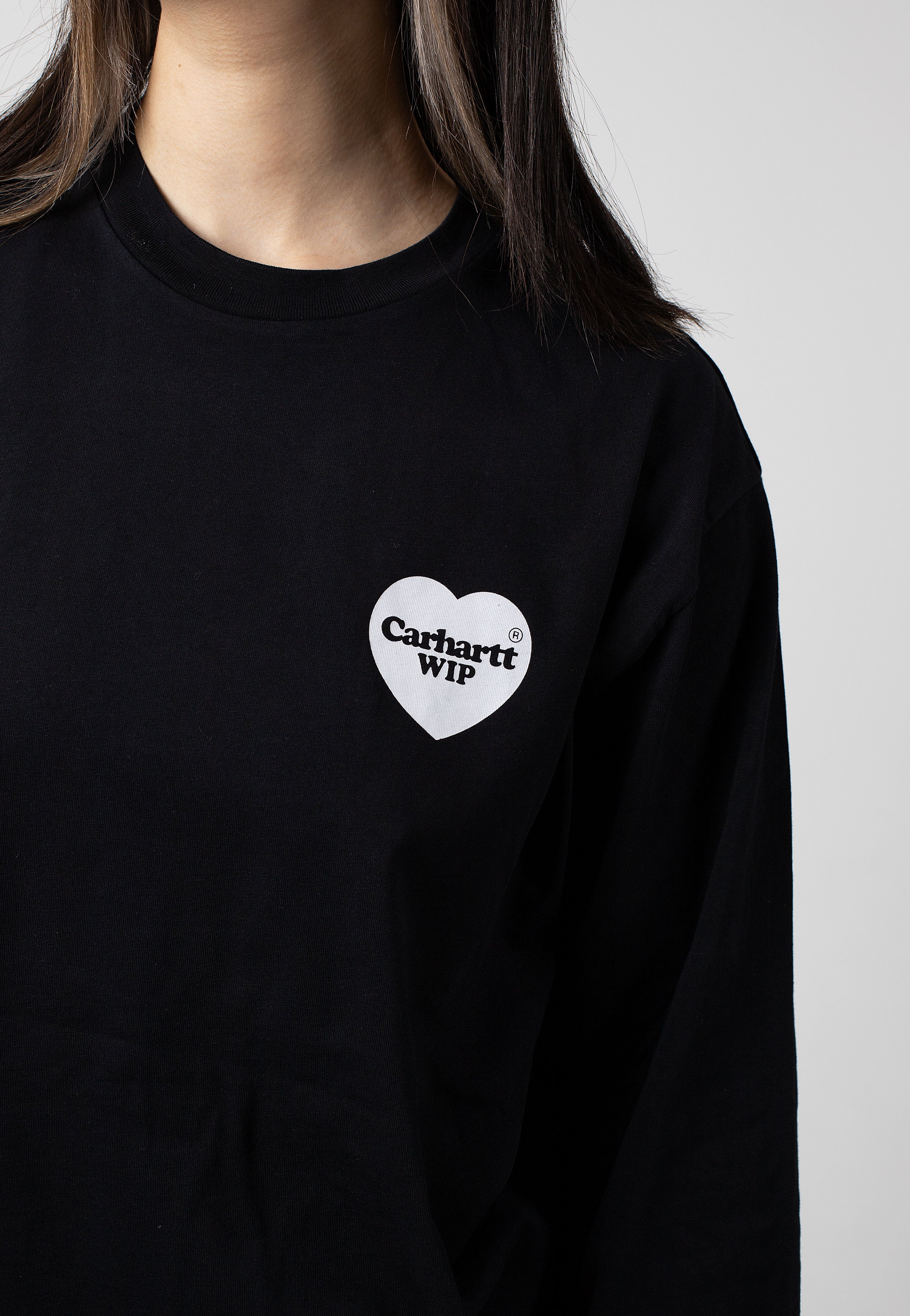 Carhartt WIP - W' L/S Heart Bandana Stone Washed Black/White - Longsleeve | Women-Image